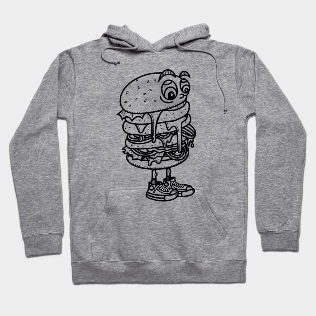 Drooling Burger Hoodie by Moe Tees